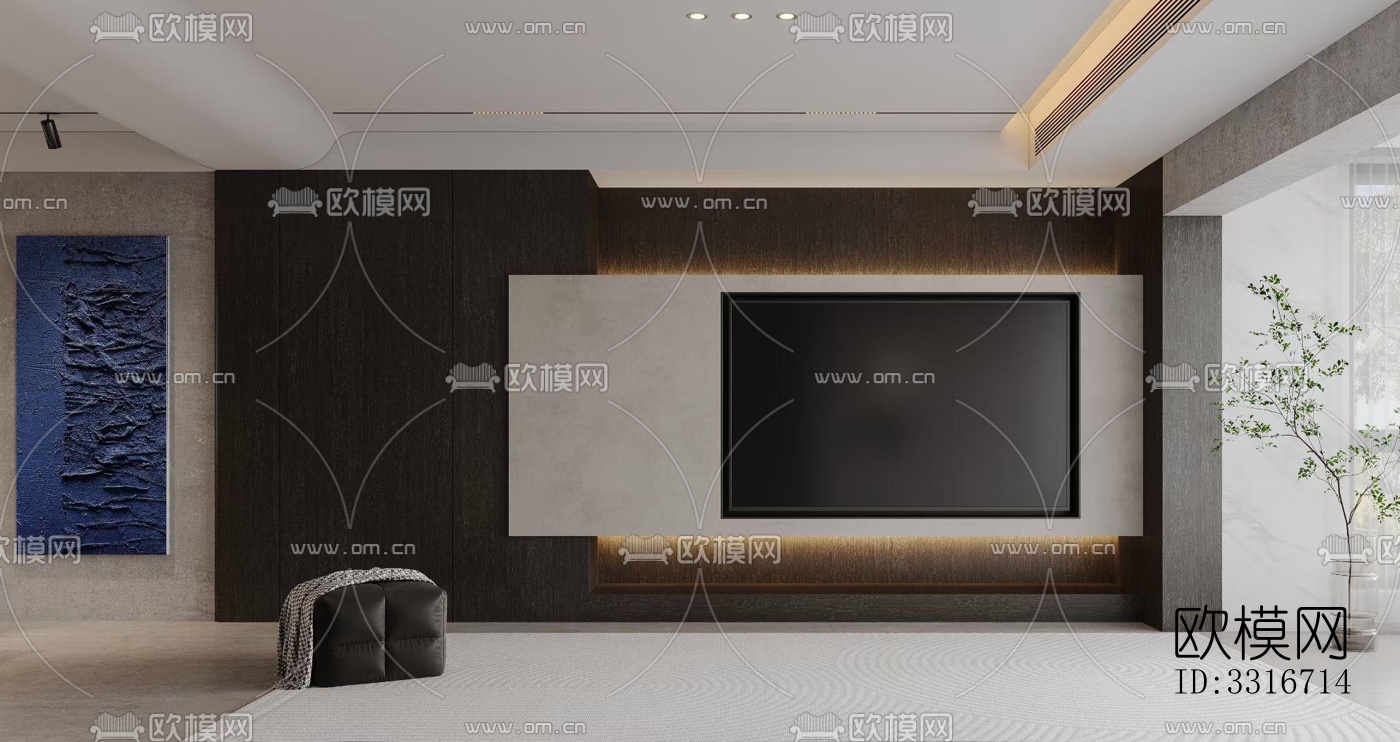 现代客厅效果图下载（渲染图1）