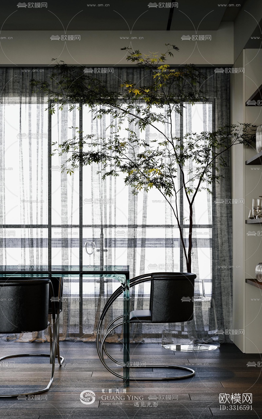 中古风客厅效果图下载（渲染图4）