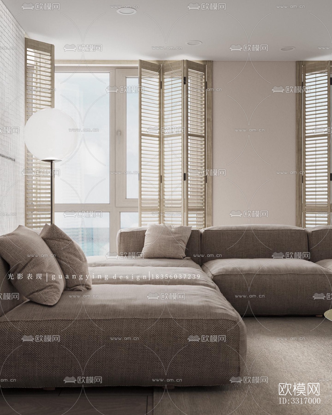 现代客厅效果图下载（渲染图2）