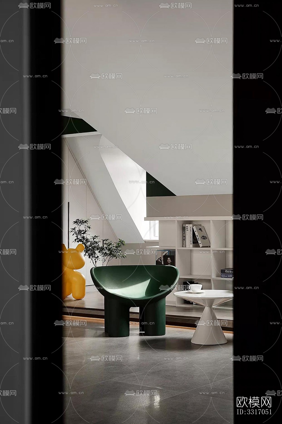 现代客厅效果图下载（渲染图7）