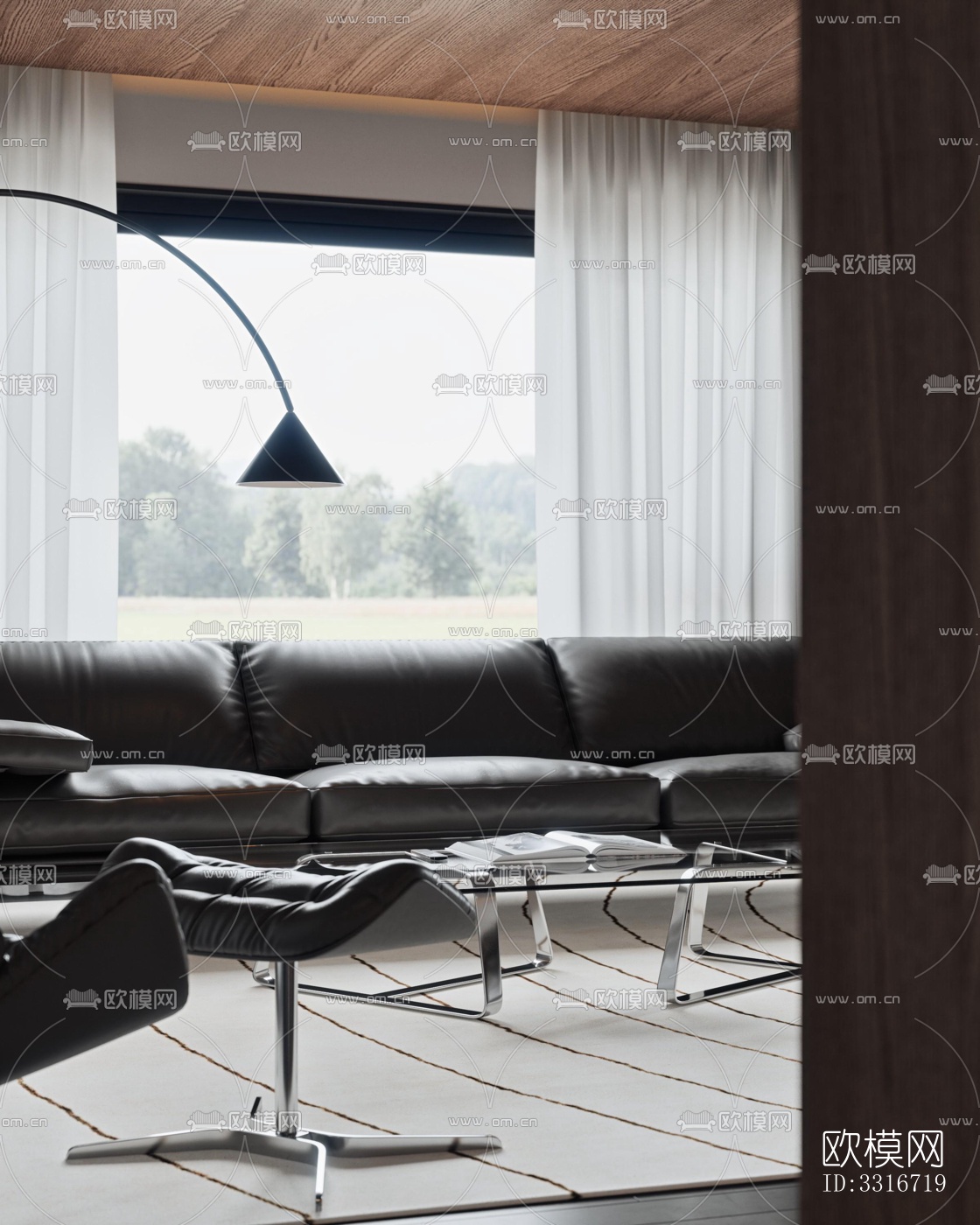 现代客厅效果图下载（渲染图4）