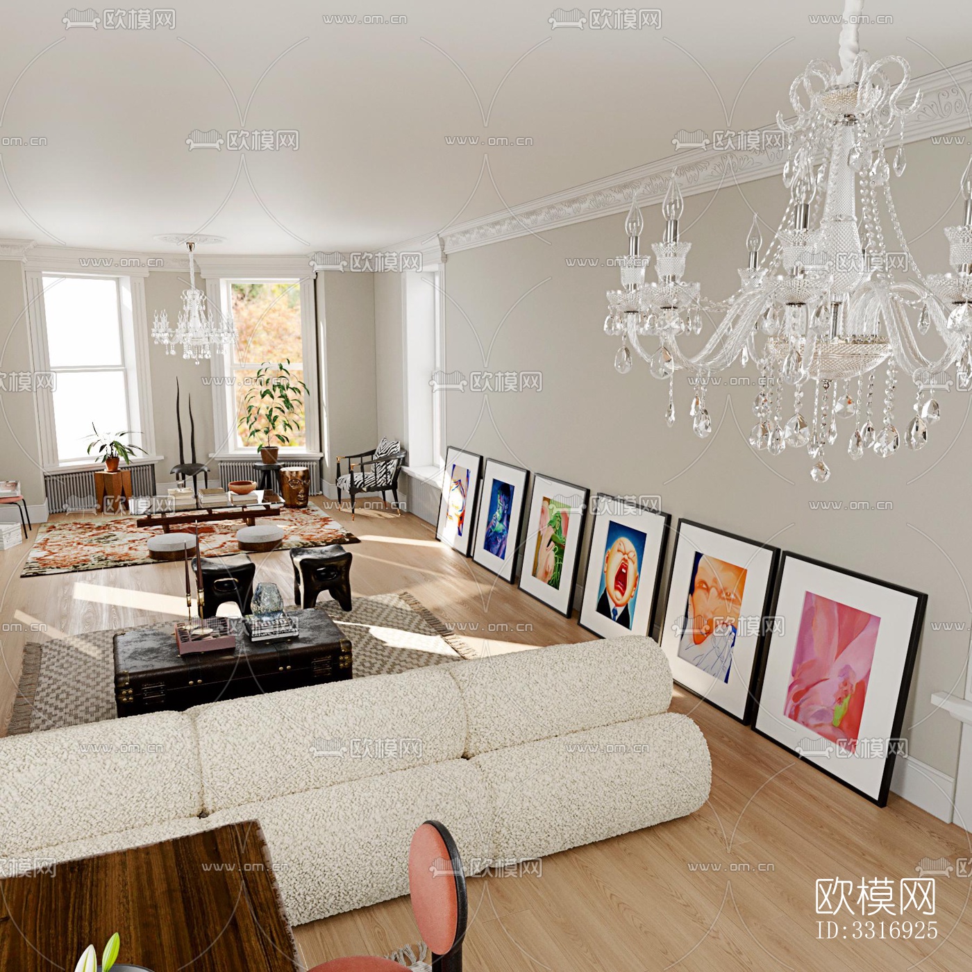 现代客厅效果图下载（渲染图3）