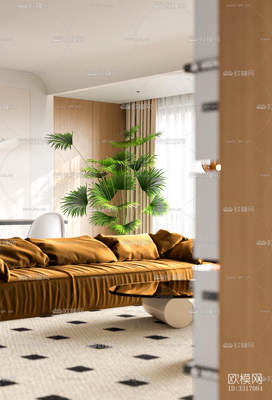 现代客厅效果图下载（渲染图10）