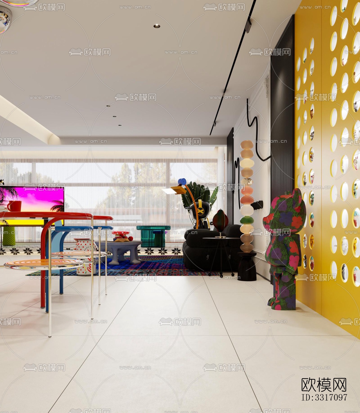 现代客厅效果图下载（渲染图7）