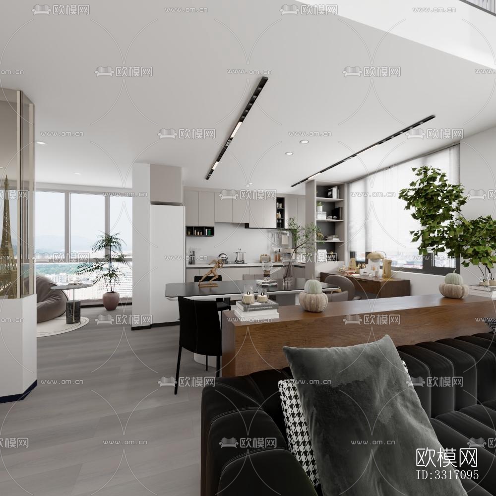 现代客厅效果图下载（渲染图3）
