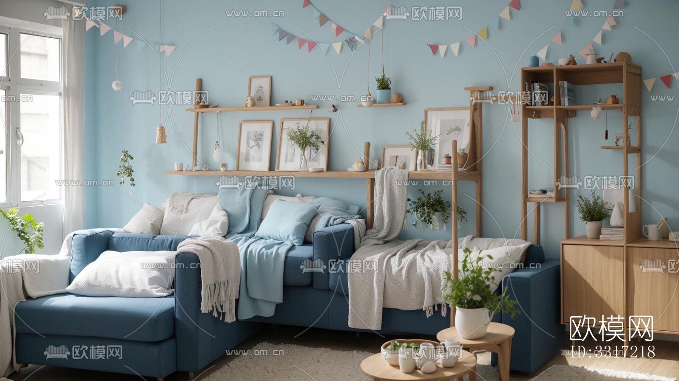 现代客厅效果图下载（渲染图7）