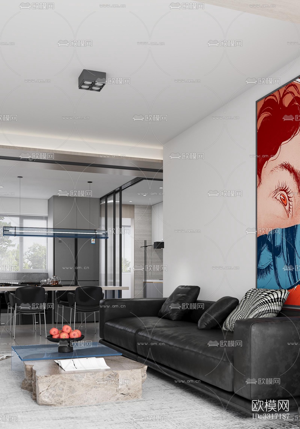 现代客厅效果图下载（渲染图2）