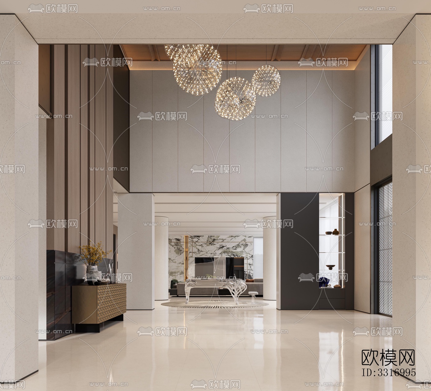 现代客厅效果图下载（渲染图1）