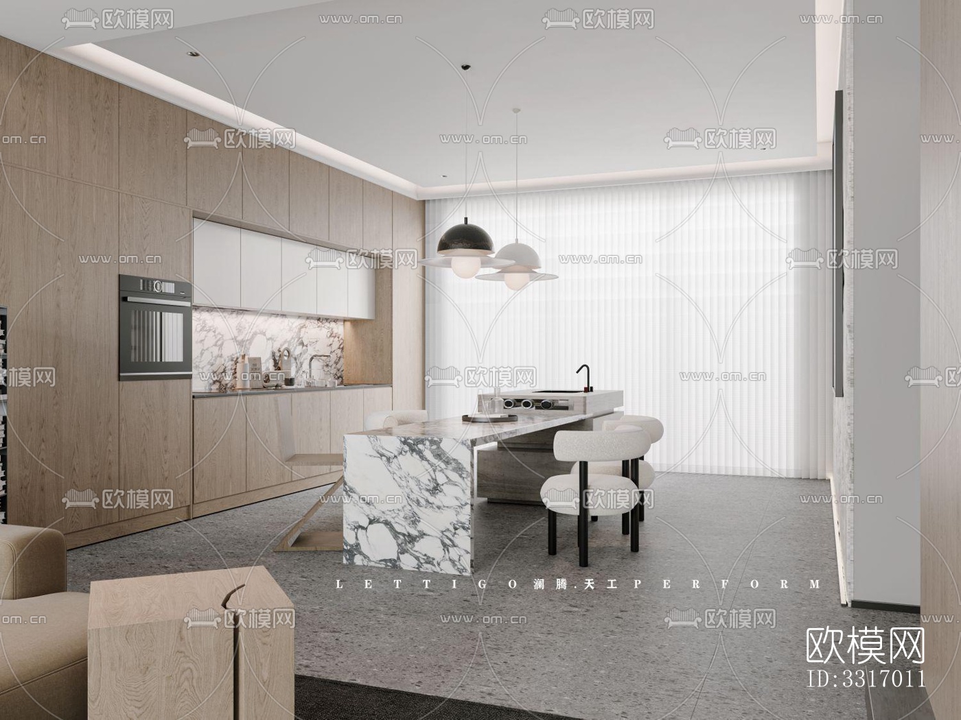 现代客厅效果图下载（渲染图9）