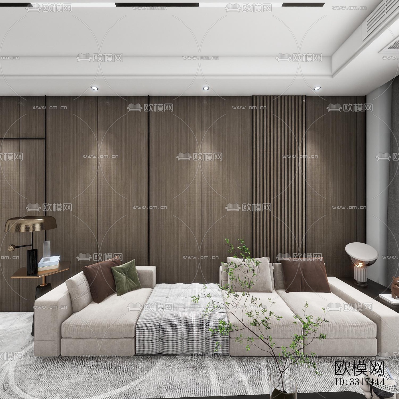 现代客厅效果图下载（渲染图5）