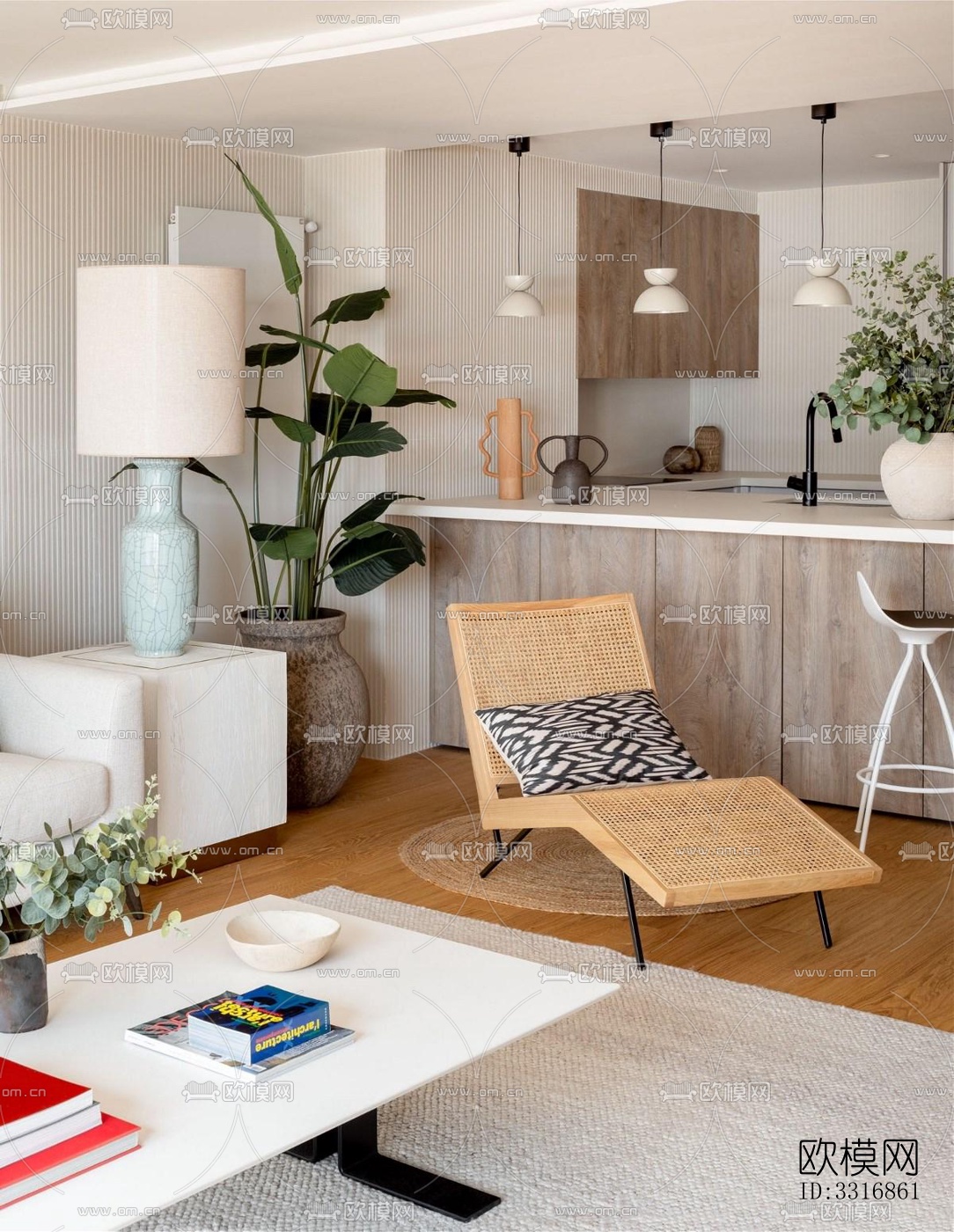 现代客厅效果图下载（渲染图5）