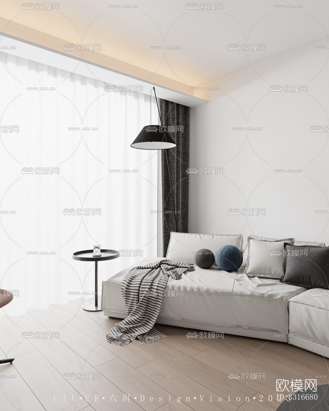 现代客厅效果图下载（渲染图1）