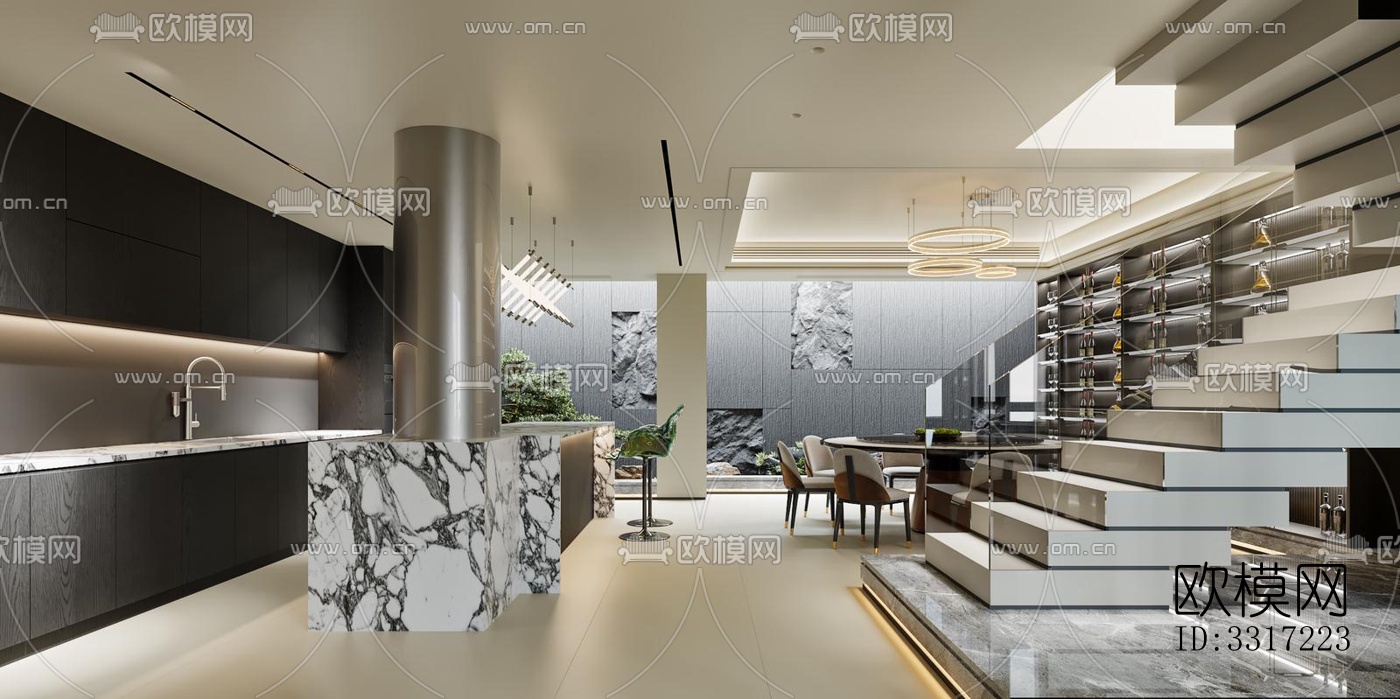 现代客厅效果图下载（渲染图1）