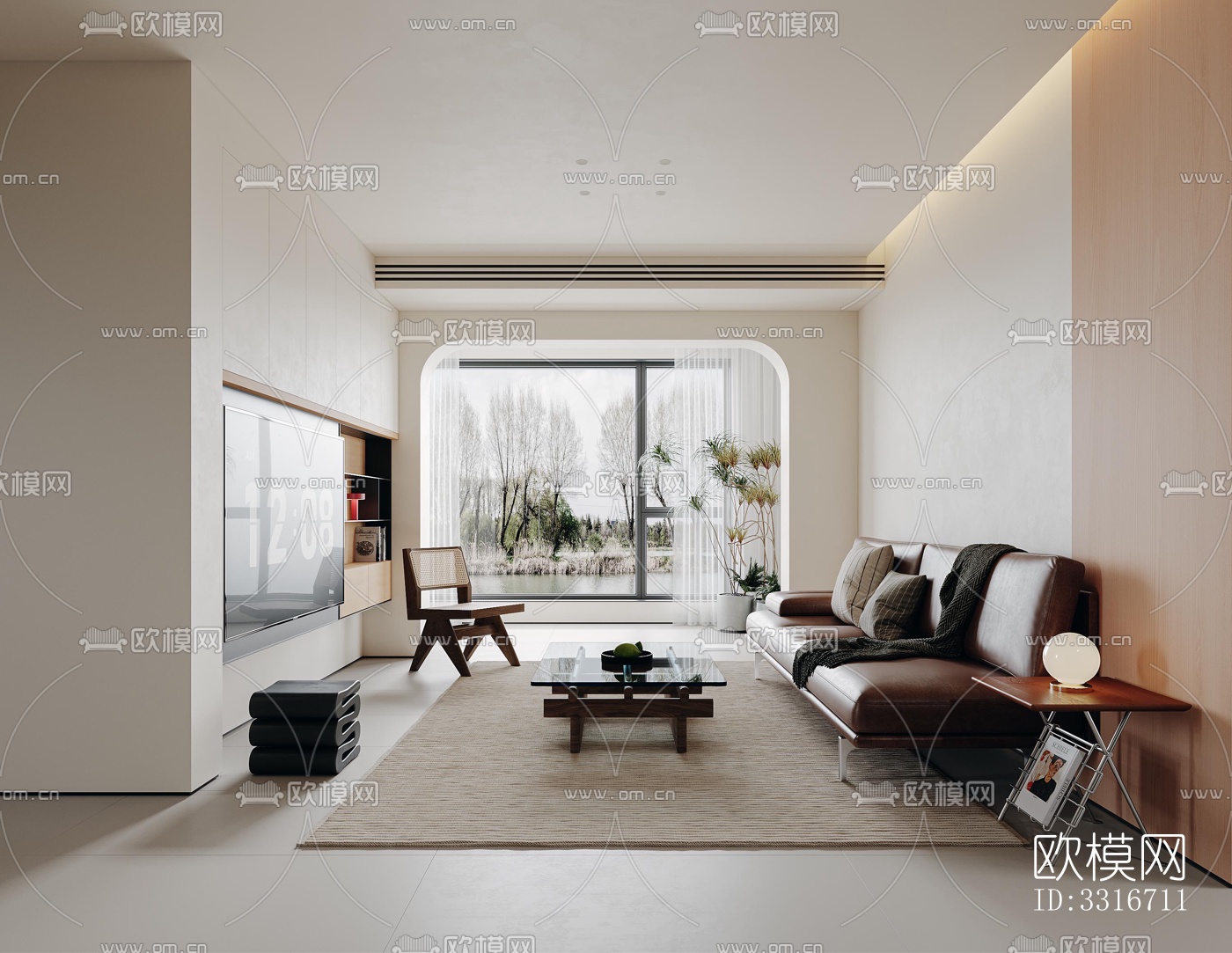 现代客厅效果图下载（渲染图3）