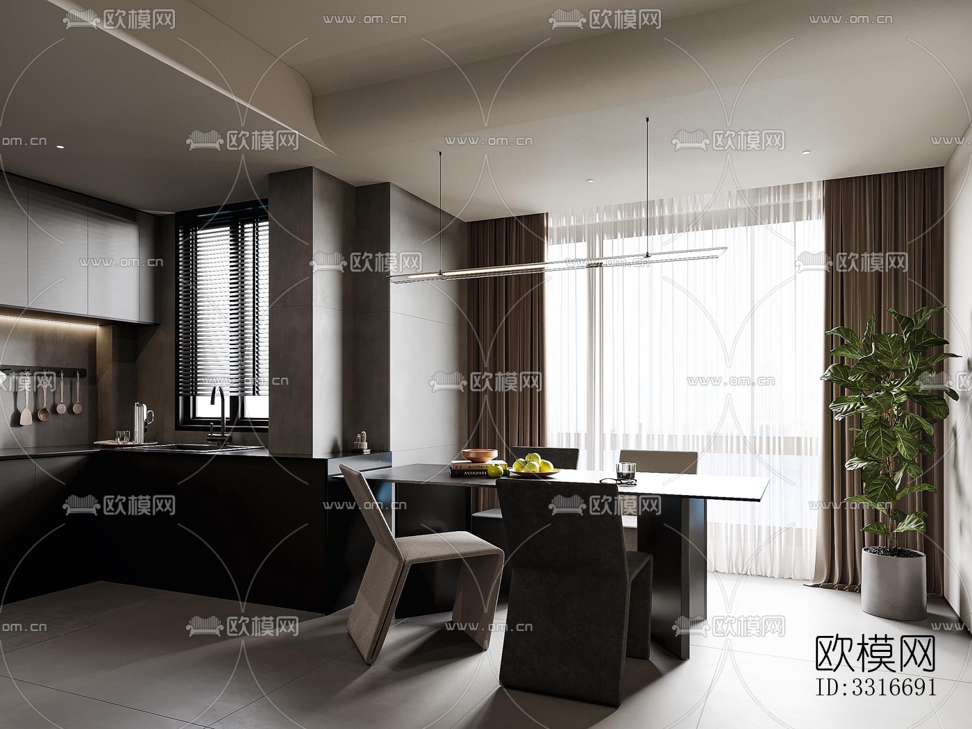 现代客厅效果图下载（渲染图10）