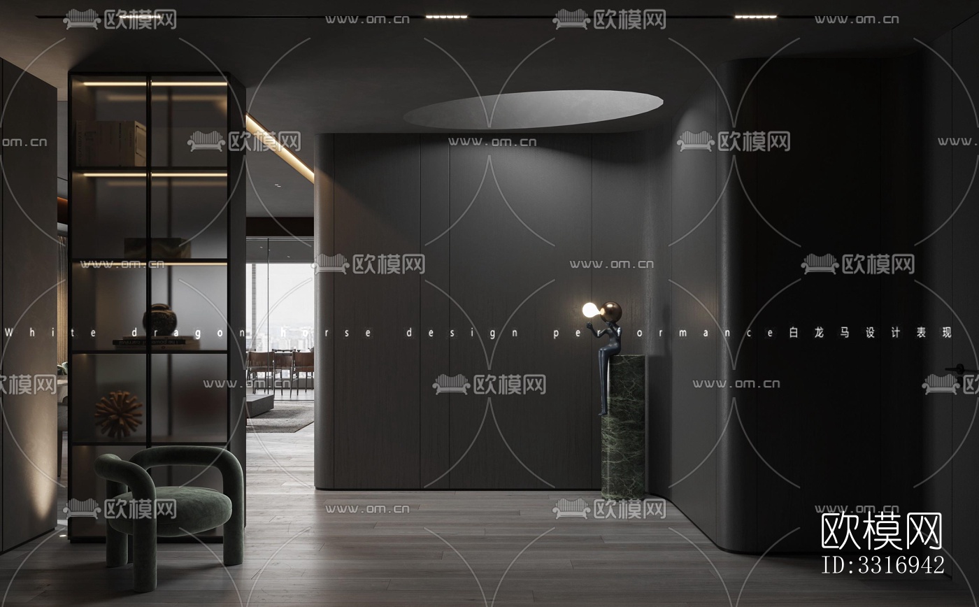 现代客厅效果图下载（渲染图7）