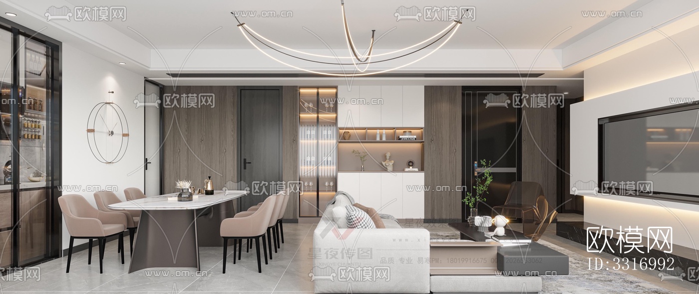 现代客厅效果图下载（渲染图1）