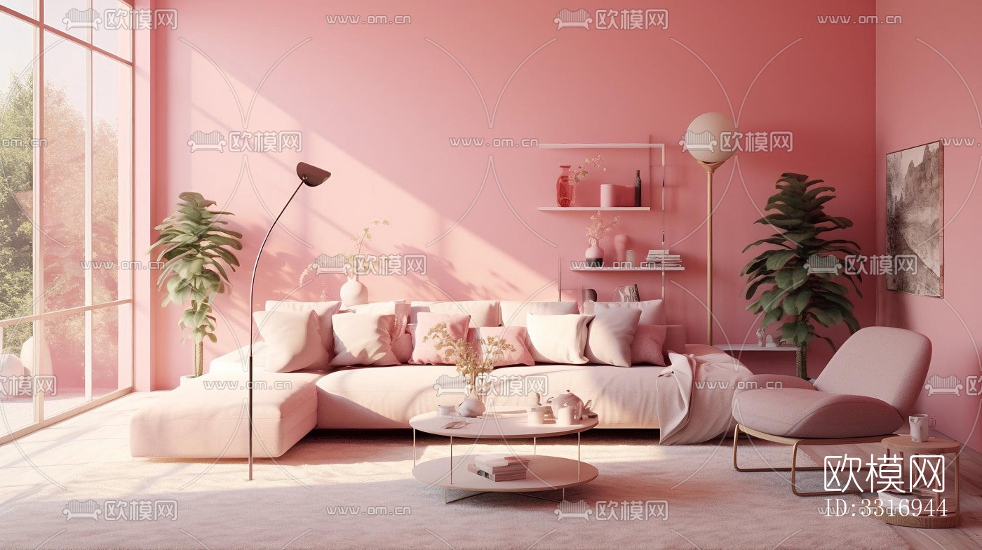 现代客厅效果图下载（渲染图6）