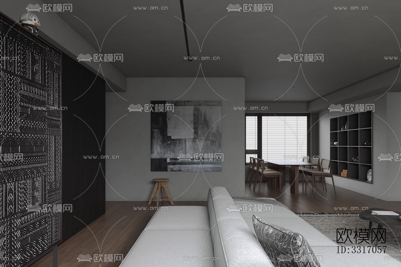 现代客厅效果图下载（渲染图8）