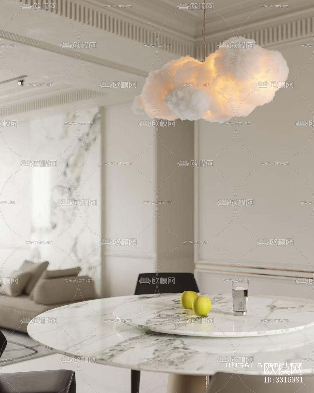 现代客厅效果图下载（渲染图1）