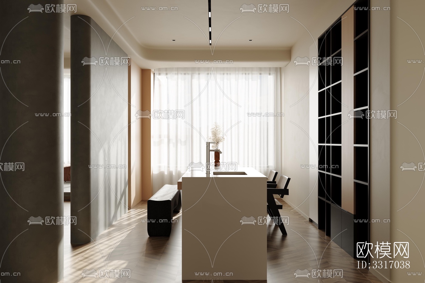 现代客厅效果图下载（渲染图6）