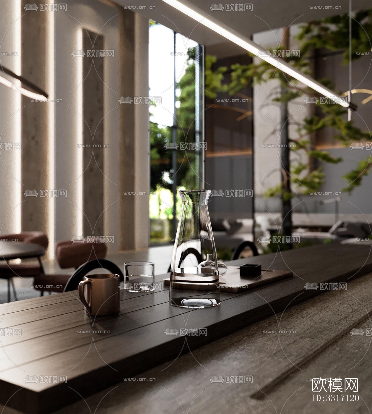 现代客厅效果图下载（渲染图1）