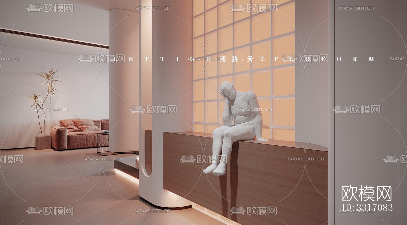 现代客厅效果图下载（渲染图8）