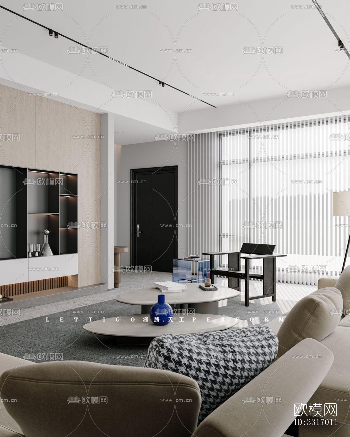 现代客厅效果图下载（渲染图1）