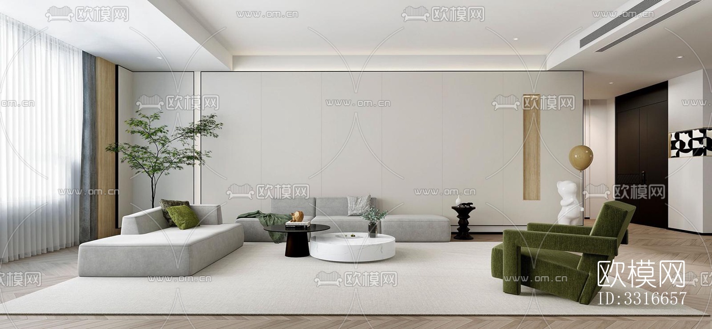 现代客厅效果图下载（渲染图9）