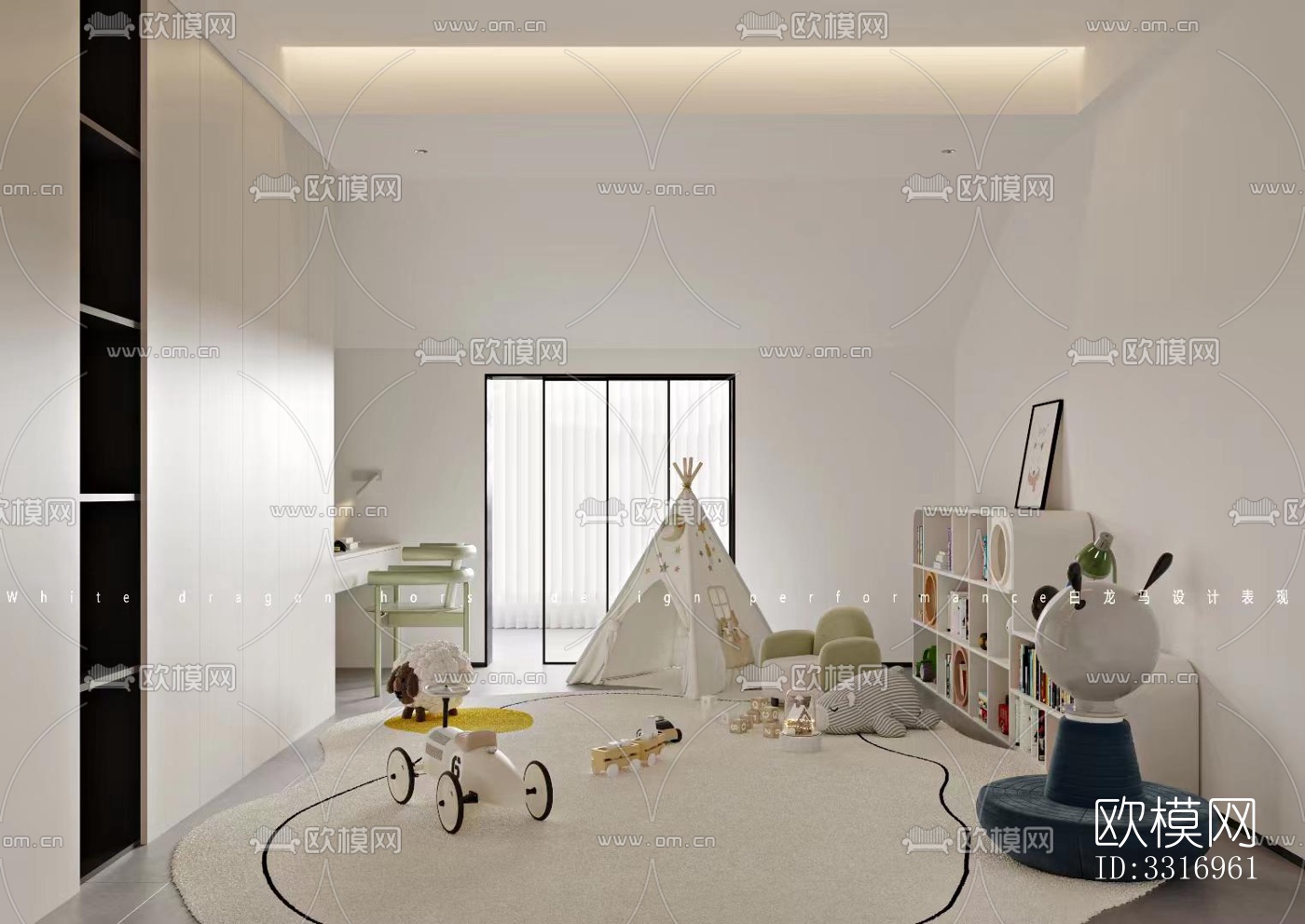 现代客厅效果图下载（渲染图4）