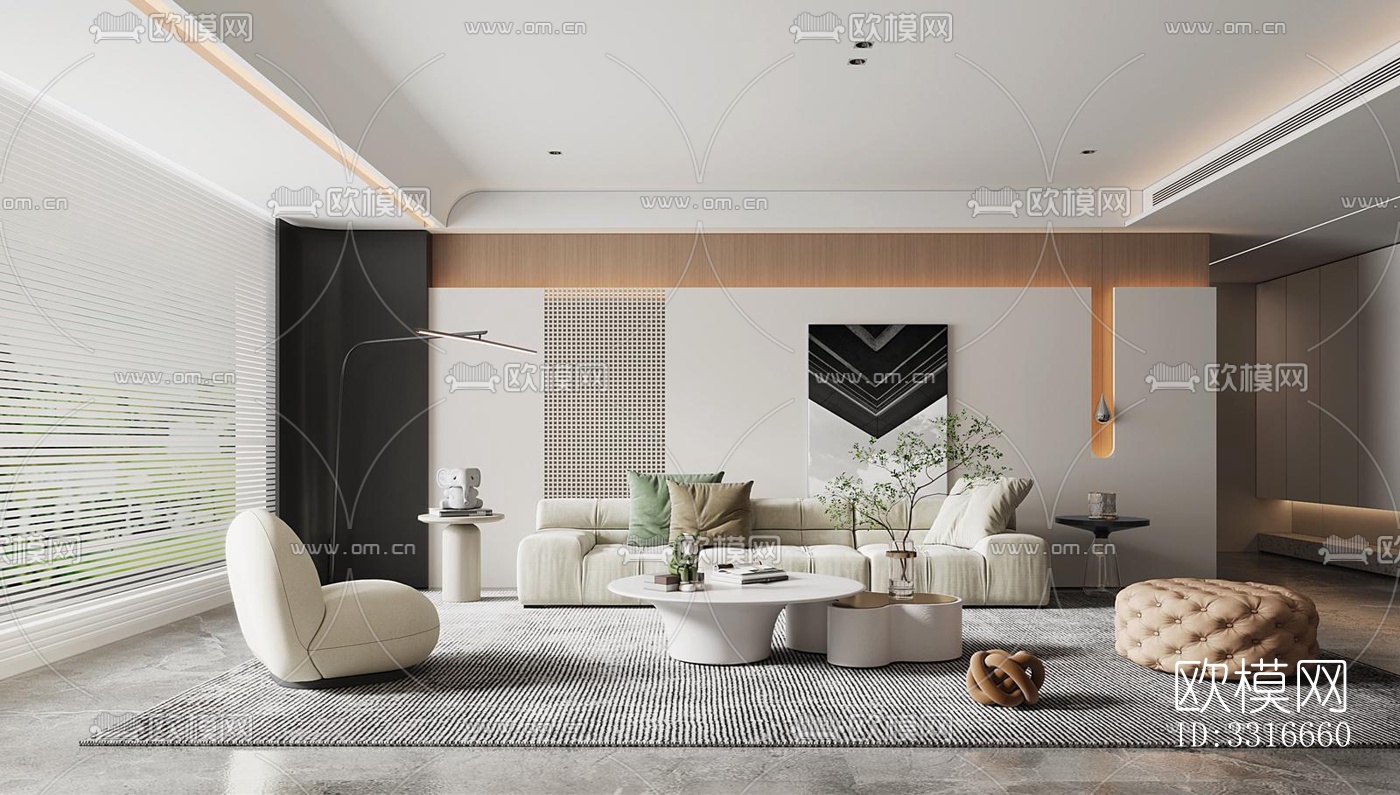 现代客厅效果图下载（渲染图14）