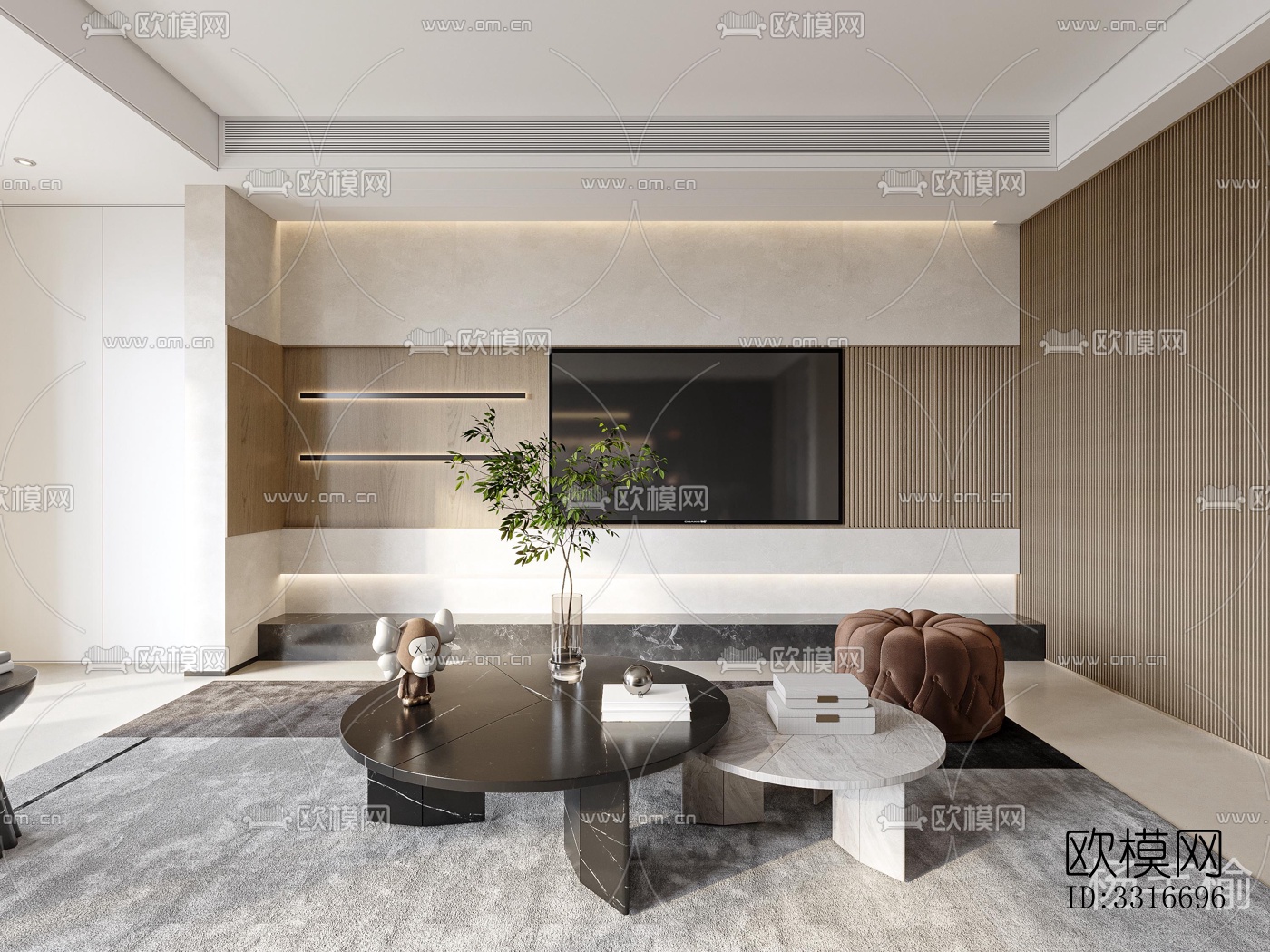 现代客厅效果图下载（渲染图4）
