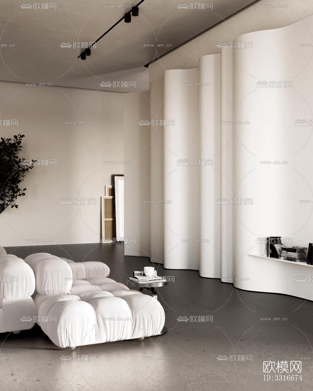 现代客厅效果图下载（渲染图8）