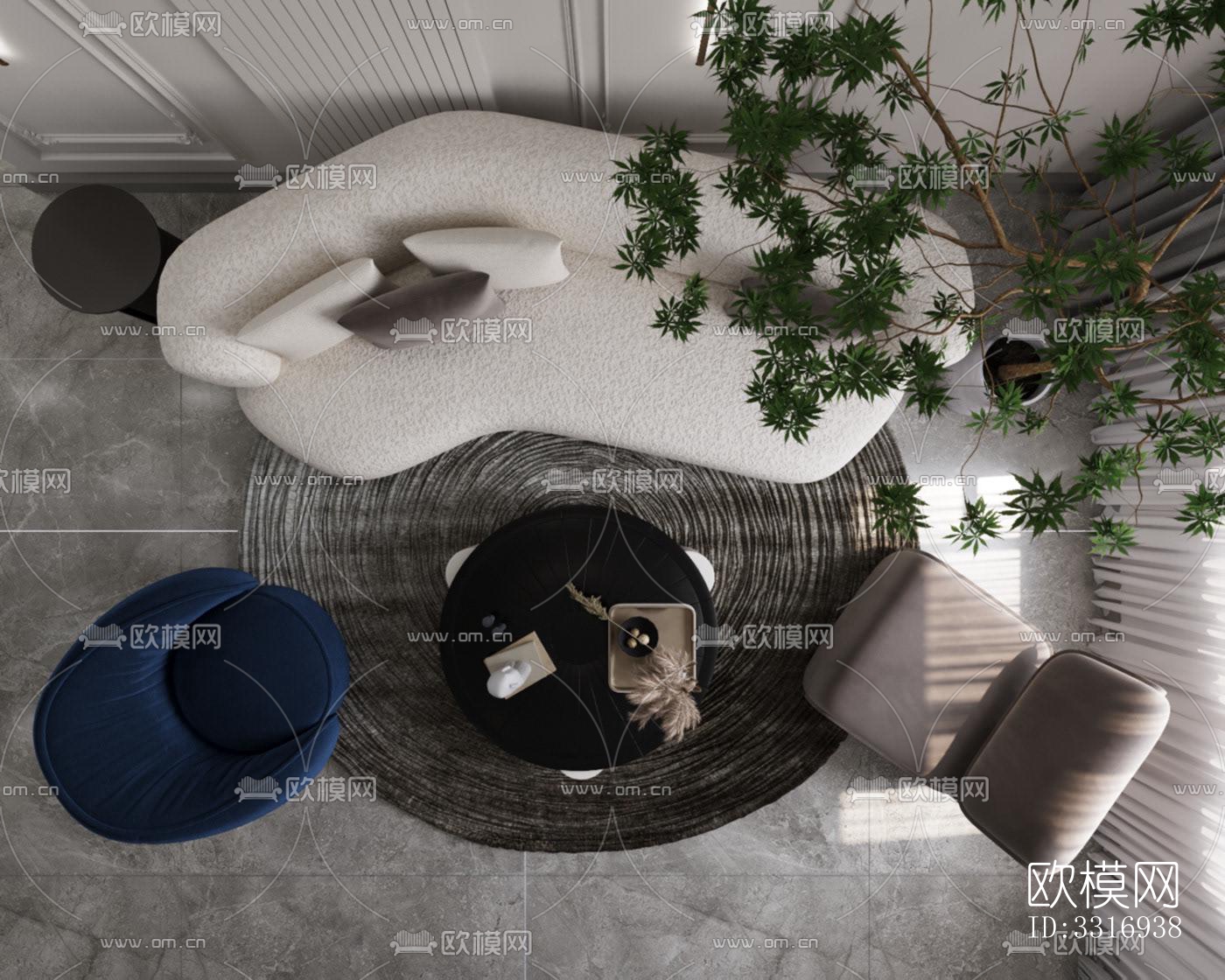 现代客厅效果图下载（渲染图1）