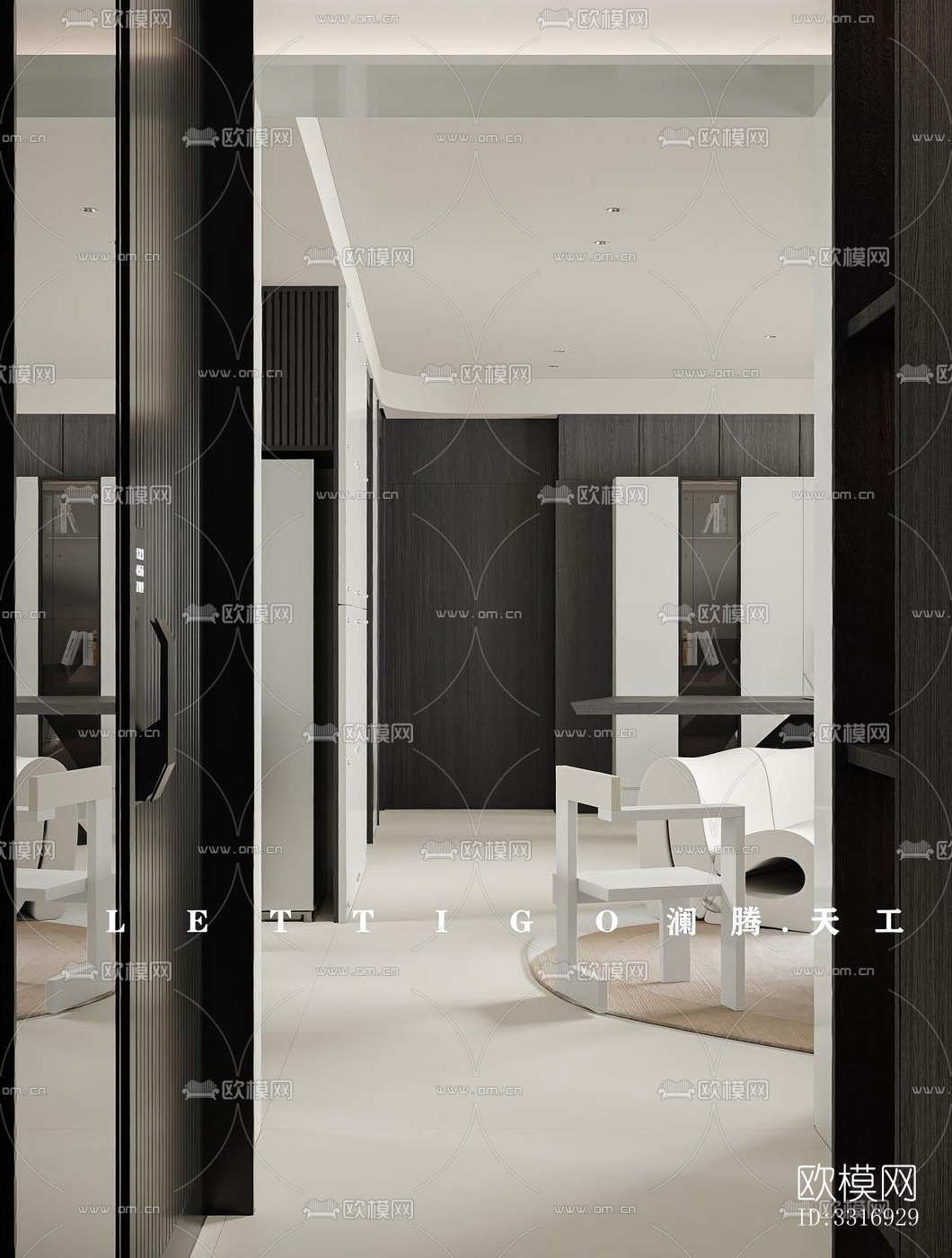 现代客厅效果图下载（渲染图7）