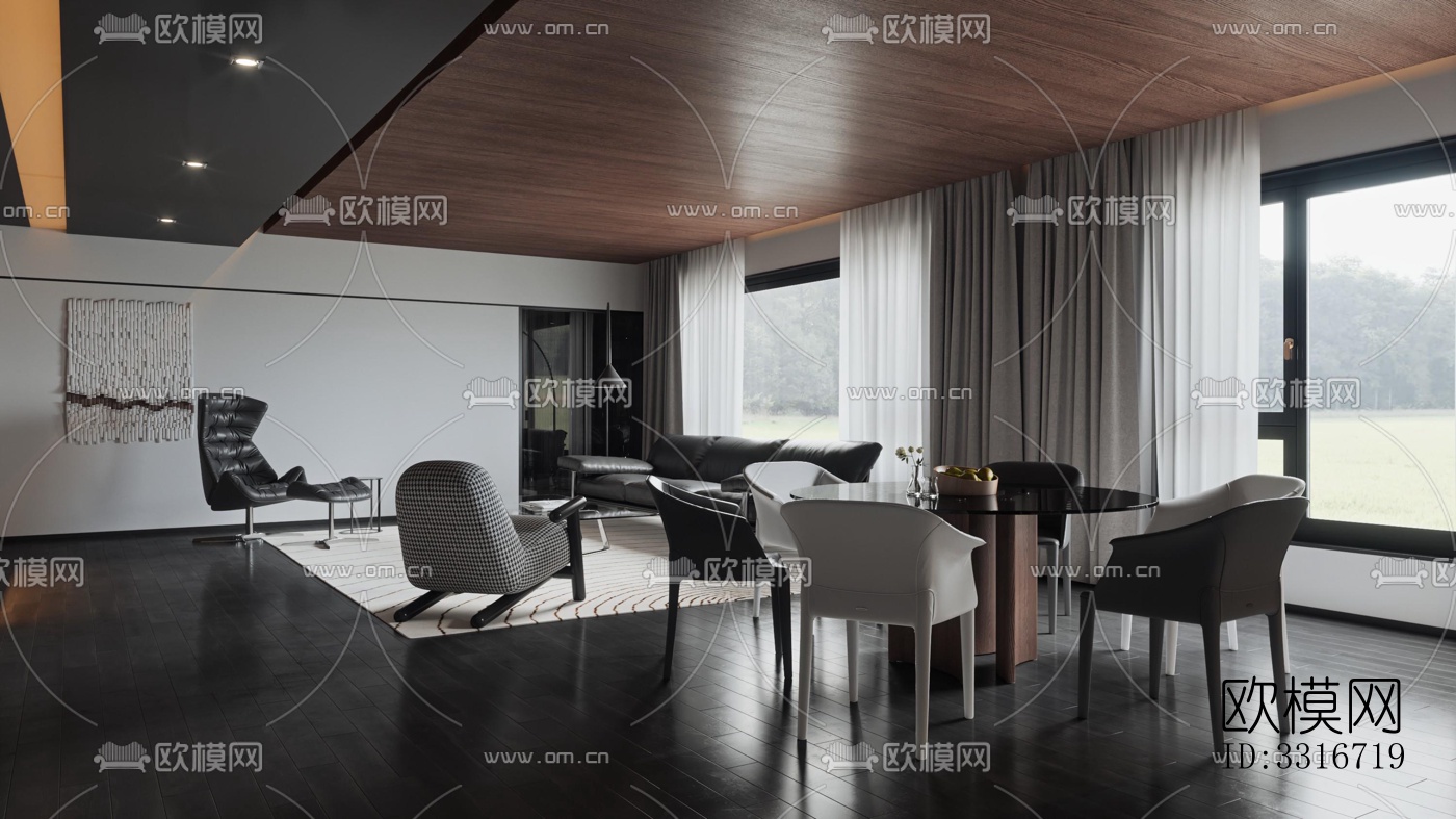 现代客厅效果图下载（渲染图13）