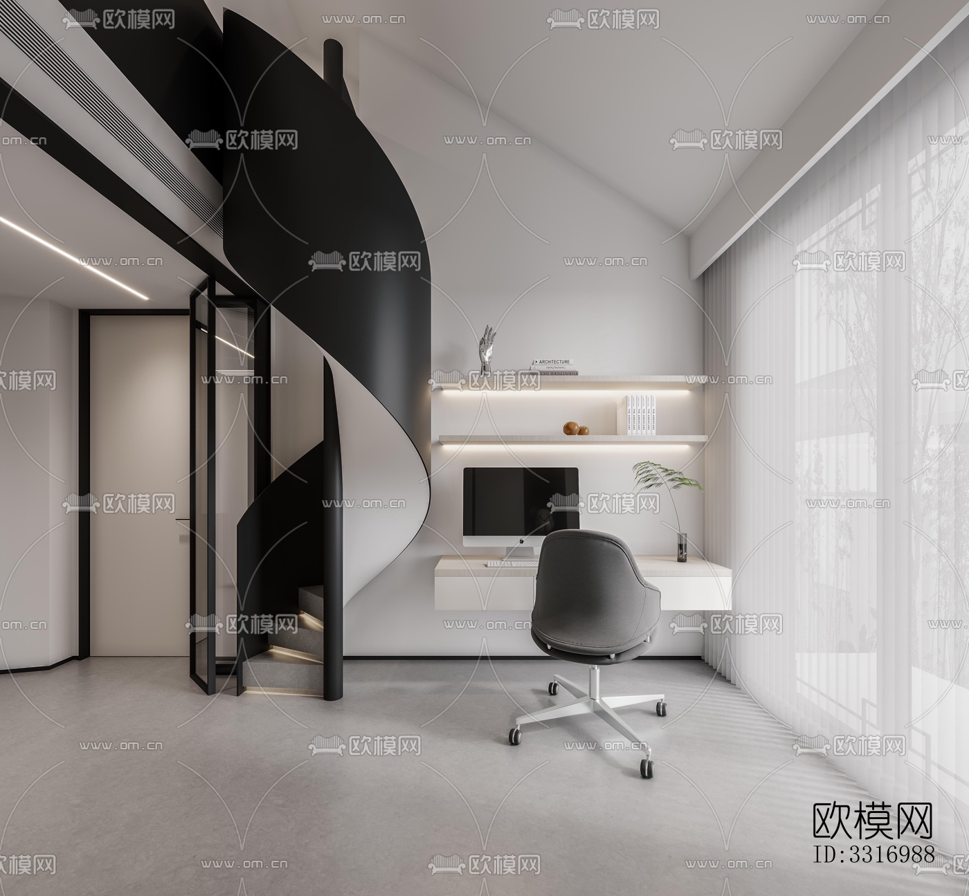 现代客厅效果图下载（渲染图6）