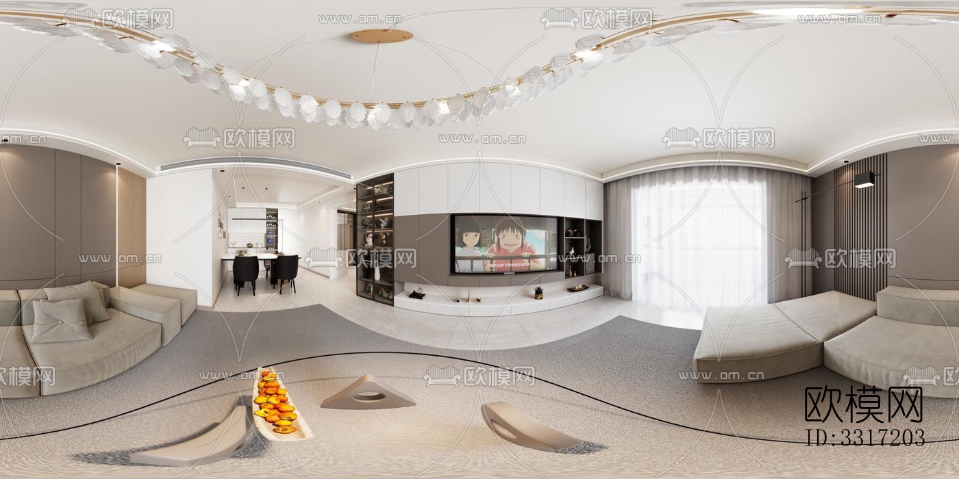 现代客厅效果图下载（渲染图1）