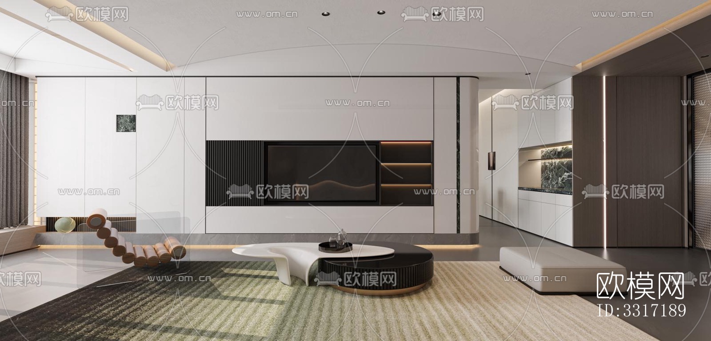 现代客厅效果图下载（渲染图11）