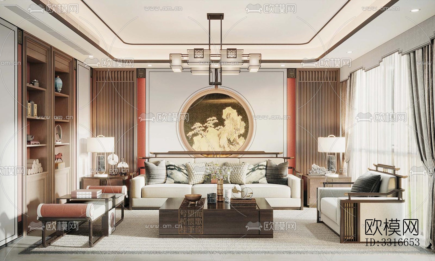 现代客厅效果图下载（渲染图17）