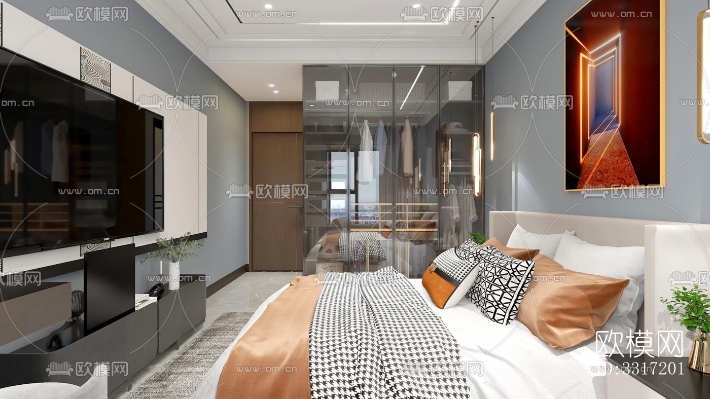 现代客厅效果图下载（渲染图4）