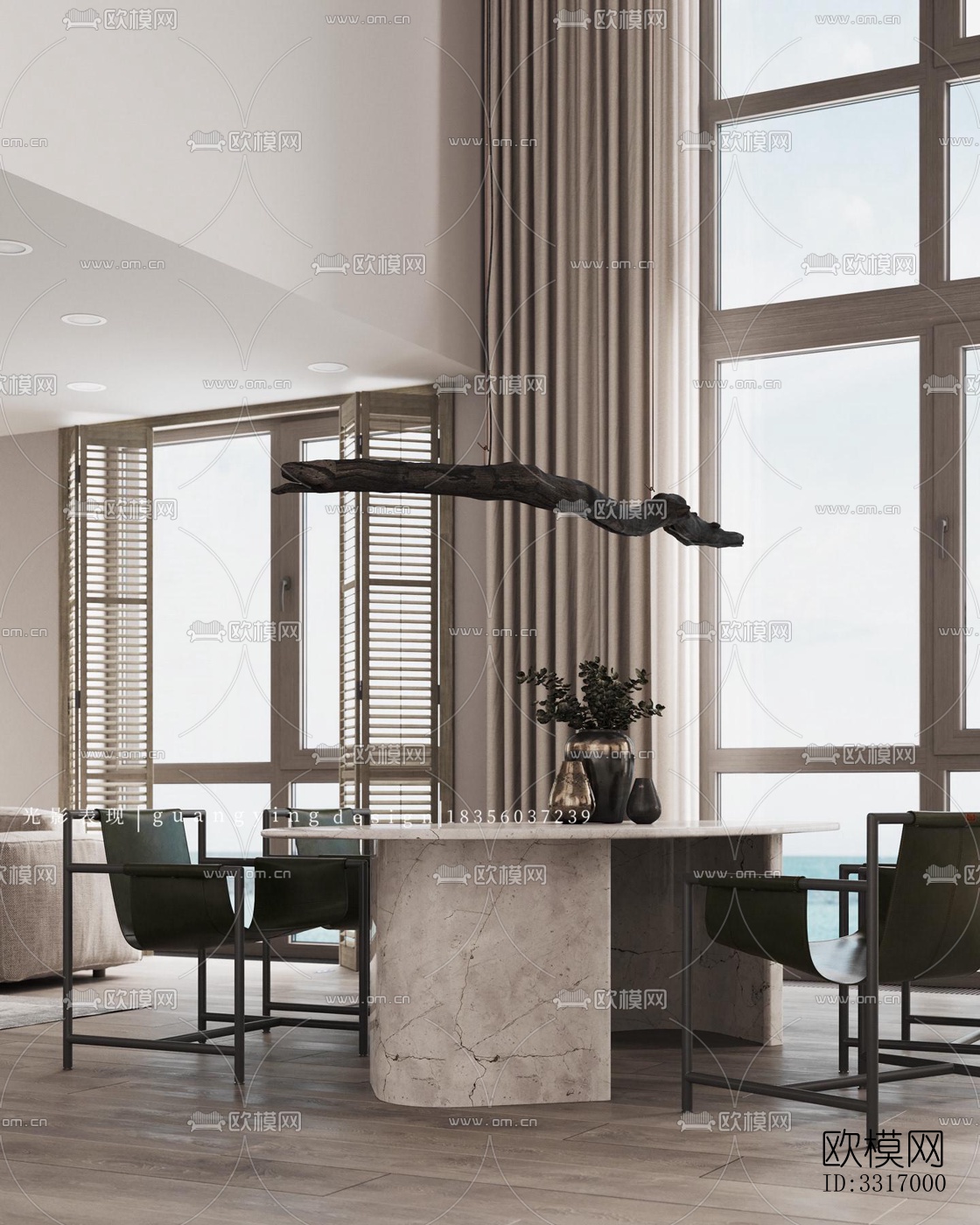 现代客厅效果图下载（渲染图6）