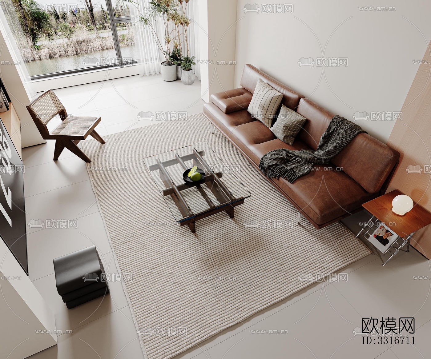 现代客厅效果图下载（渲染图1）