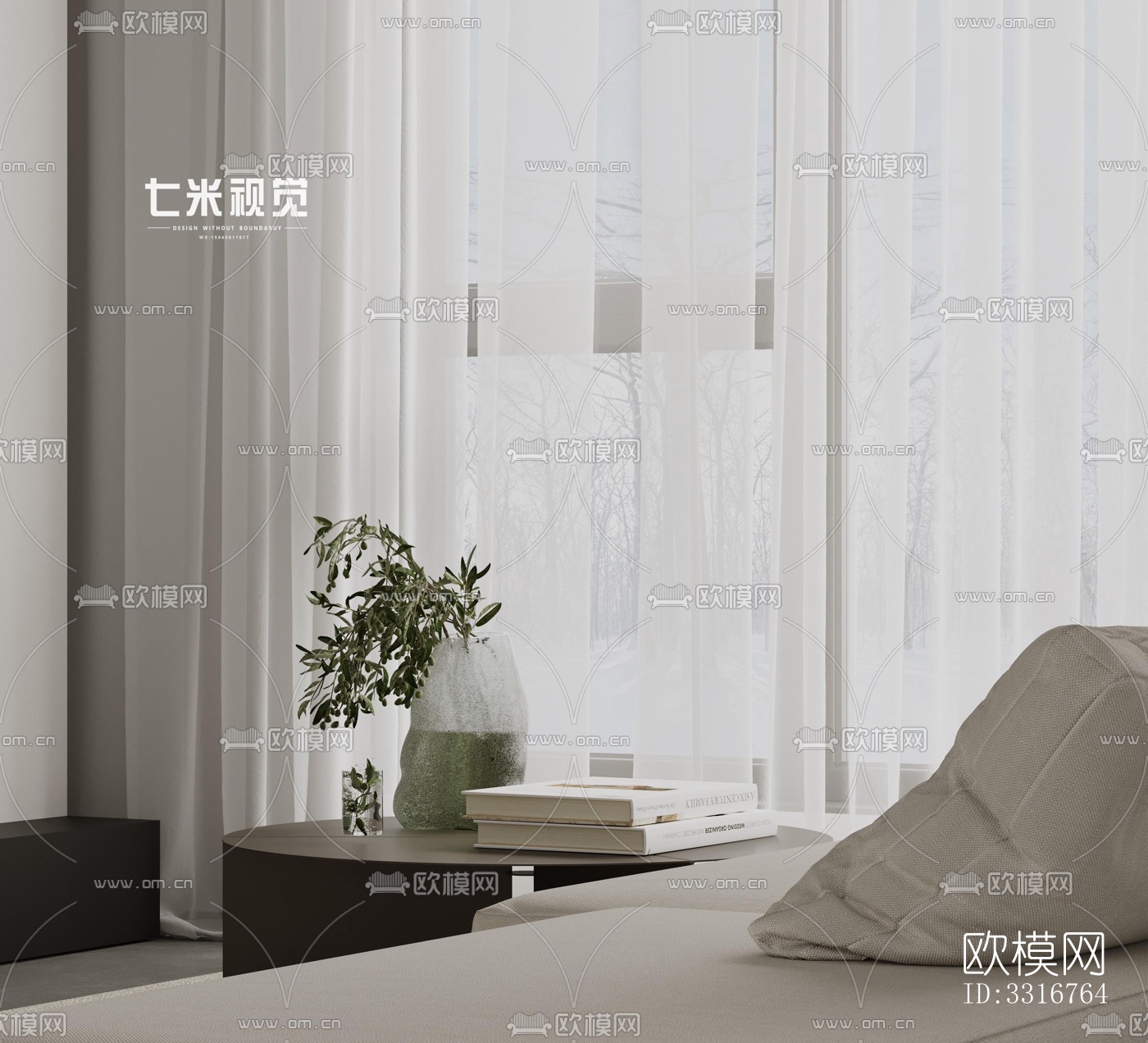 现代客厅效果图下载（渲染图9）