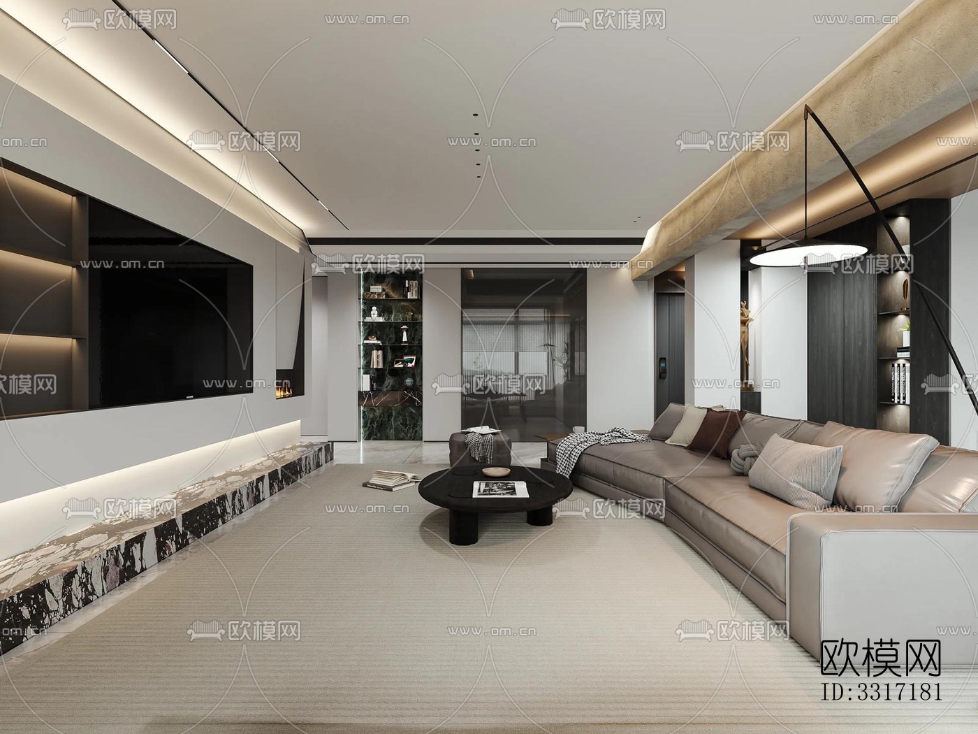 现代客厅效果图下载（渲染图6）