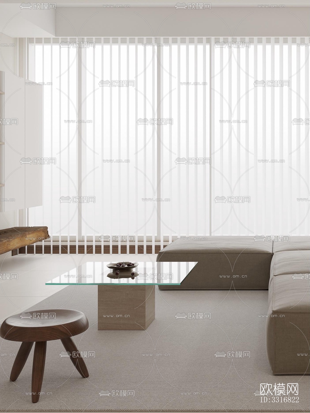 现代客厅效果图下载（渲染图5）