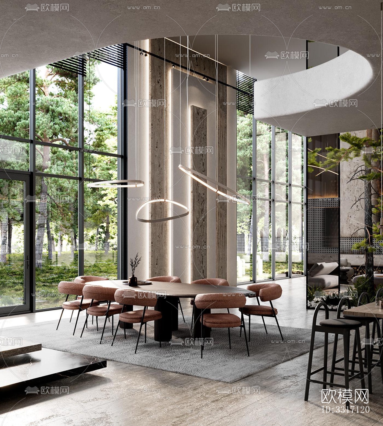 现代客厅效果图下载（渲染图15）