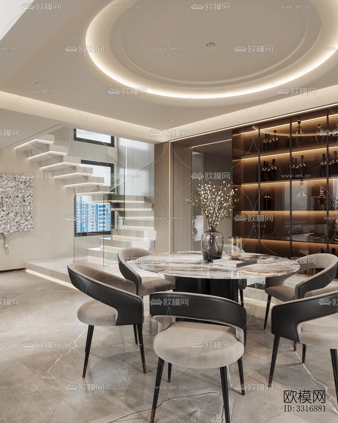 现代客厅效果图下载（渲染图8）