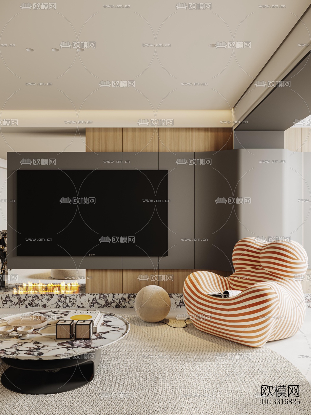 现代客厅效果图下载（渲染图7）