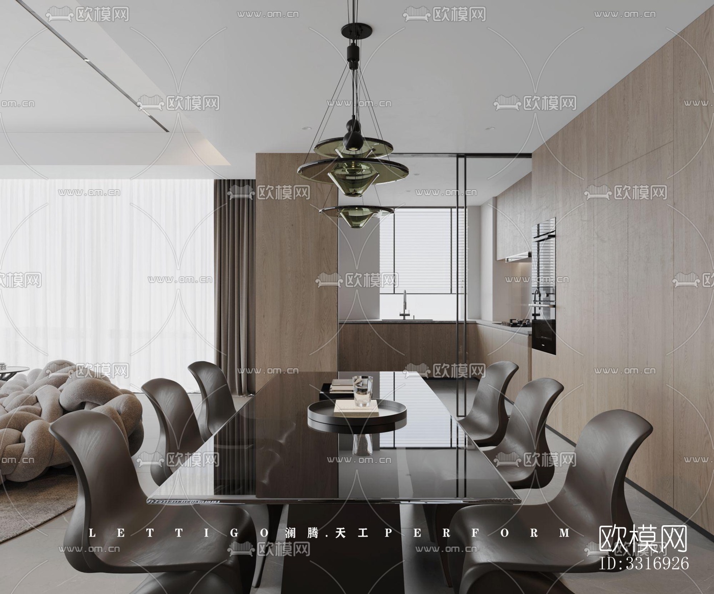 现代客厅效果图下载（渲染图8）